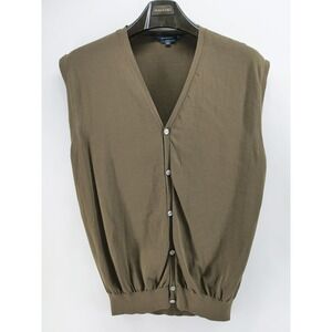 Suitsupply Sweater Cardigan Vest Cotton Brown XL Button